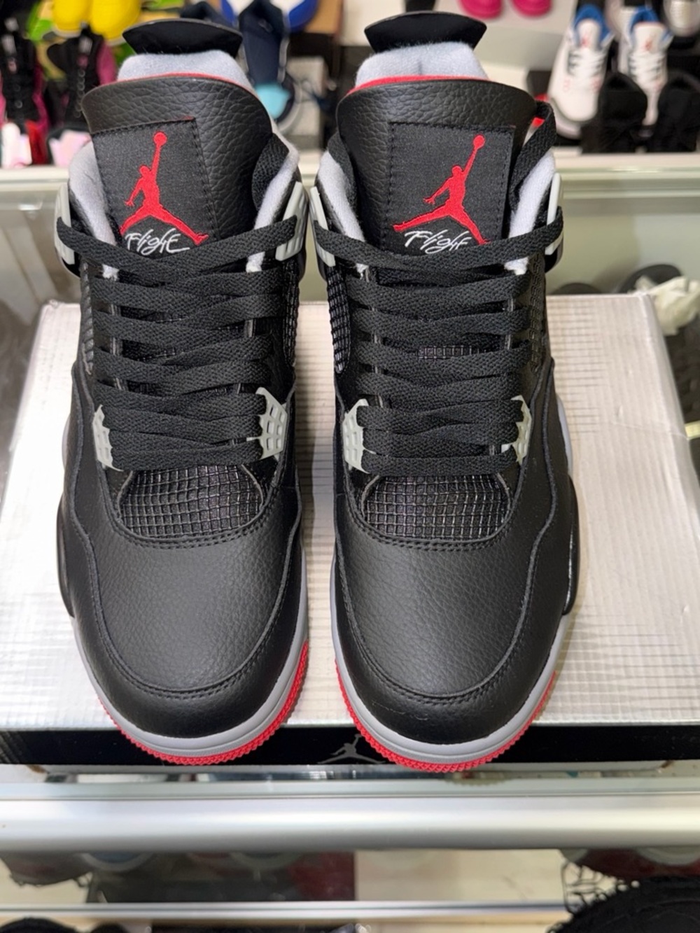 Jordan Men’s Black/Red/White Retro 4 Sneakers